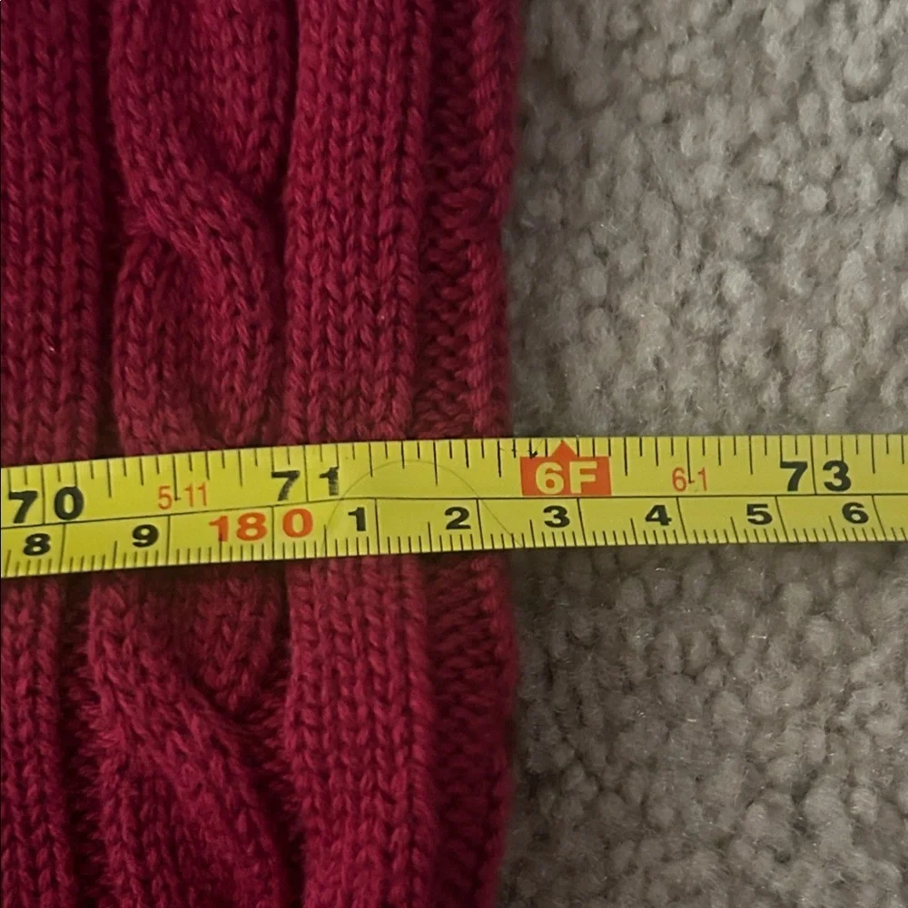 ThredUp Recycled Plush Knit Scarf Burgundy Cozy Sustainable Fashion Wrap